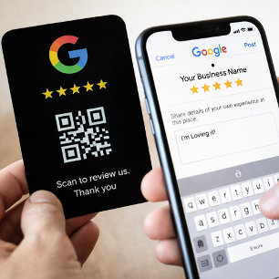 Professionelle Google-Bewertungskarte mit QR-Code