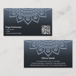 Professionelle graue Mandala-Yoga-Visitenkarte Treuekarte
