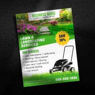 Professionelle Grüne Landschaftspflege Rasenpflege Flyer