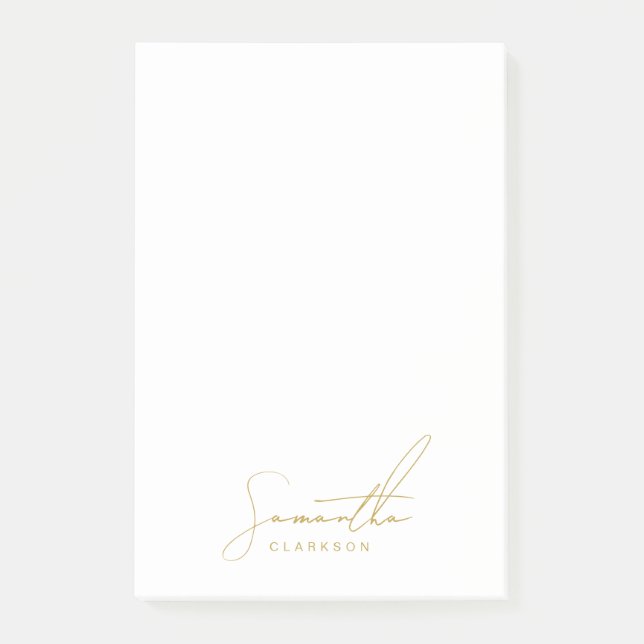 Professionelle handgeschriebene Goldschrift-Typogr Post-it Klebezettel (Vorderseite)