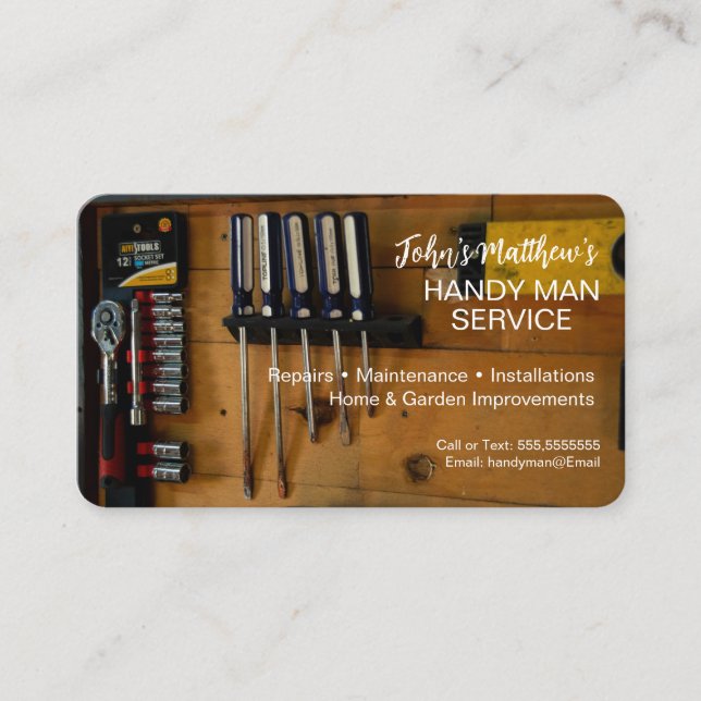 Professionelle Handwerker Visitenkarte Vorlage (Vorderseite)