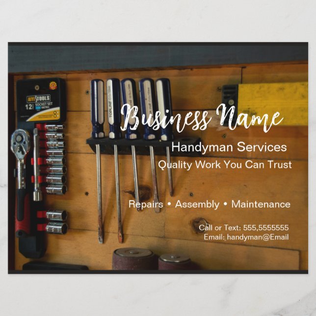 Professionelle Handwerker Visitenkarte Vorlage Flyer (Vorne)