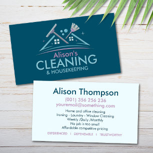 Professionelle Haushaltsreinigungsdienste Visitenkarte
