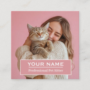 Professionelle Haustiersitter-Foto-Anpassung Quadratische Visitenkarte
