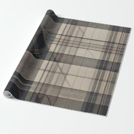 Professionelle Holzkohlegrau und Beige Karo Verpac Geschenkpapier
