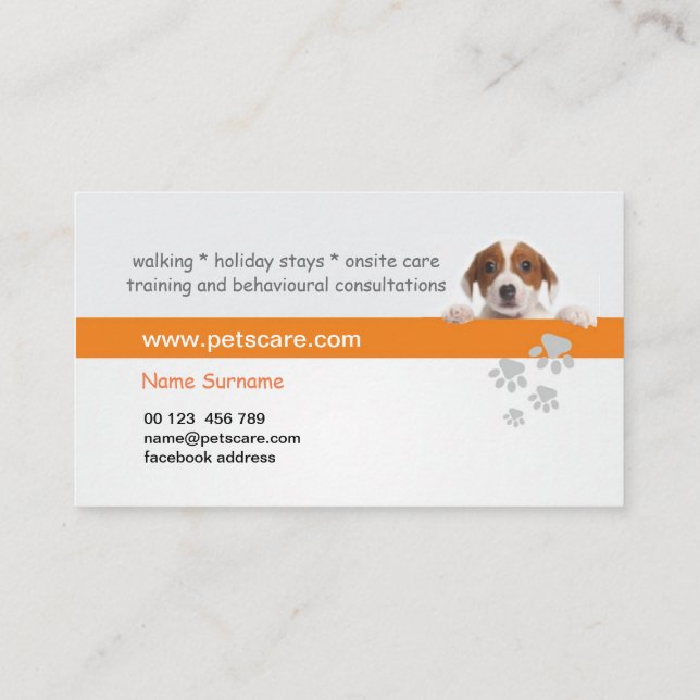 Professionelle Hundetrainer Visitenkarte (Rückseite)
