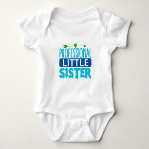 Professionelle kleine Schwester blaue Farbtropfen Baby Strampler