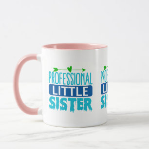Professionelle kleine Schwester Blaue Farbtropfen Tasse