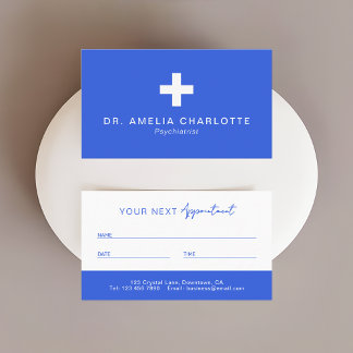 Professionelle königsblaue Ärzte Terminkarte