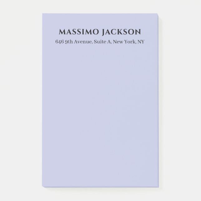 Professionelle lila-farbene moderne minimalistisch post-it klebezettel (Vorderseite)