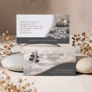 Professionelle Luxus-Steinfluss-Chiropratik Visitenkarte