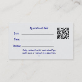 Professionelle medizinische Terminkarte mit QR-Cod Visitenkarte