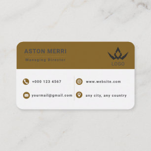 Professionelle minimalistische goldene und weiße D Visitenkarte