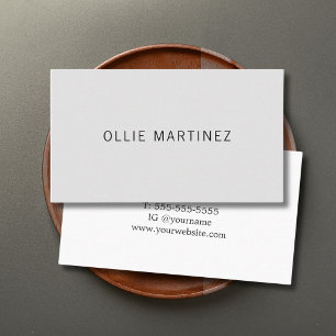 Professionelle Minimalistische Grau-Weiße Berateri Visitenkarte