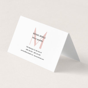 Professionelle minimalistische monogrammierte Visi Visitenkarten