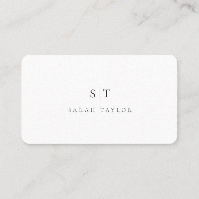 Professionelle minimalistische saubere Monogramm V Visitenkarte (Vorderseite)