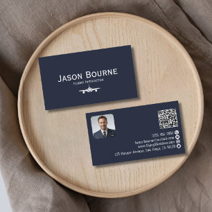 Professionelle Mitarbeiter-Foto-QR-Code Blau Luftf Visitenkarte