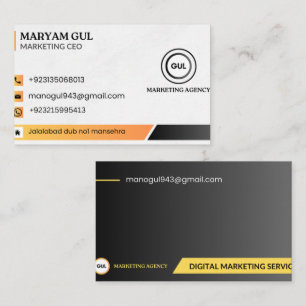 Professionelle moderne digitale Marketingagentur G Visitenkarte