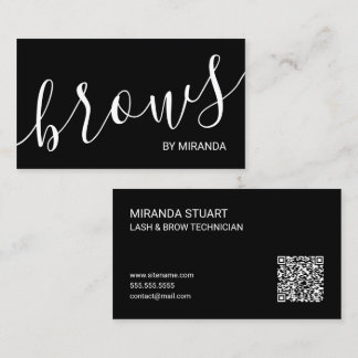 Professionelle moderne Script Wimpern- und Augenbr Visitenkarte
