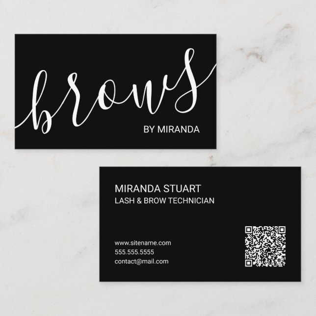 Professionelle moderne Script Wimpern- und Augenbr Visitenkarte (Vorne/Hinten)