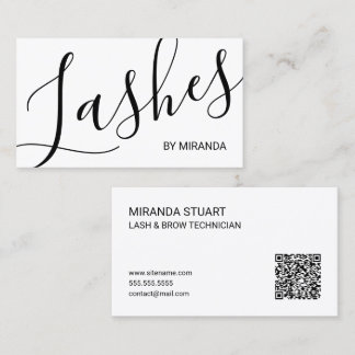 Professionelle moderne Script Wimpern- und Augenbr Visitenkarte