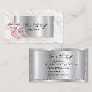 Professionelle moderne Unternehmens Silber Lippen Visitenkarte