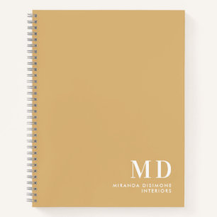 Professionelle Monogramm-Initialen Beige Notizbuch