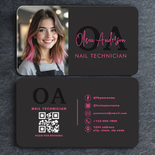 Professionelle Nagelspezialistin Foto QR Code Visitenkarte