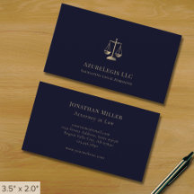 Professionelle Navy-Gold-Justizwaage Visitenkarte