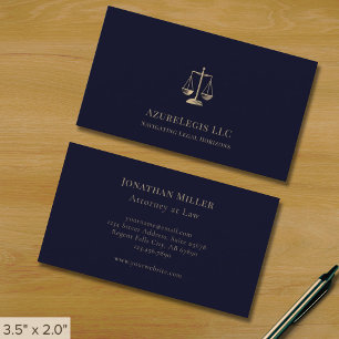 Professionelle Navy-Gold-Justizwaage Visitenkarte