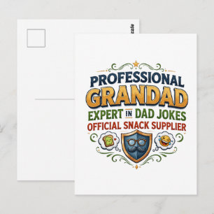 Professionelle Opa-Väter-Witze & Snacks Postkarte