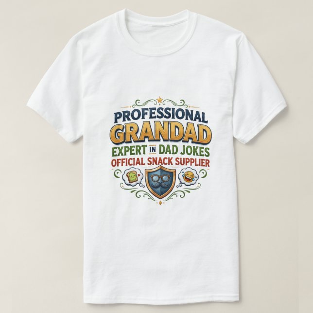 Professionelle Opa-Väter-Witze & Snacks T-Shirt (Design vorne)