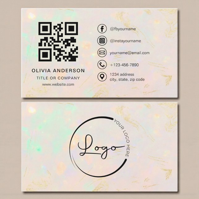 Professionelle Opal-QR-Code Visitenkarte (Von Creator hochgeladen)