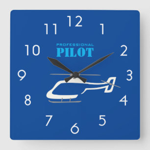Professionelle Piloten Quadratische Wanduhr