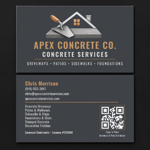 Professionelle QR-Code-Dienstleistungen für Beton Visitenkarte
