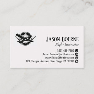 Professionelle QR-Code-Mitarbeiter-Pilot-Flugzeug Visitenkarte
