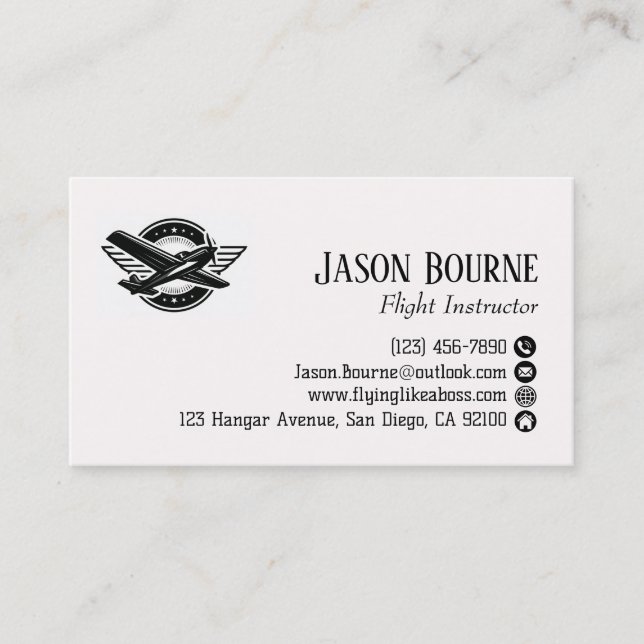 Professionelle QR-Code-Mitarbeiter-Pilot-Flugzeug  Visitenkarte (Vorderseite)