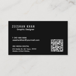Professionelle QR-Code-Schwarze klassische Visiten Visitenkarte