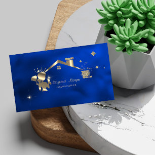 Professionelle Reinigungsdienstmagd Royal Blau Visitenkarte