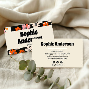Professionelle Retro-Vintage-Floral-Visitenkarte Visitenkarte