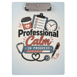 Professionelle Ruhe in Arbeit Lustiges Geschenk Klemmbrett