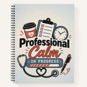 Professionelle Ruhe in Arbeit   Lustiges Geschenk  Notizbuch