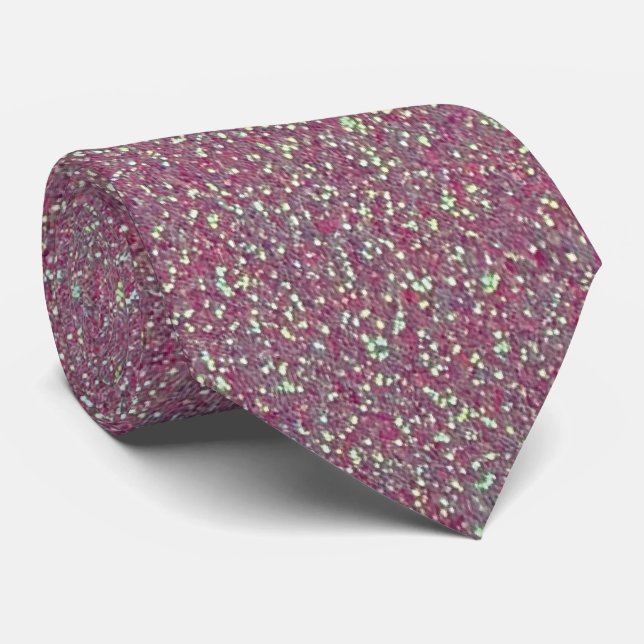 Professionelle schillernde rosa Glitter-Sparkling- Krawatte (Gerollt)