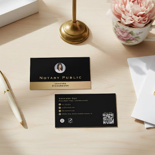 Professionelle schwarze Gold-Foto-Notar-Unternehme Visitenkarte