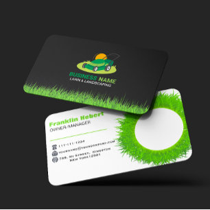 Professionelle schwarze grüne Rasenpflege & Landsc Visitenkarte