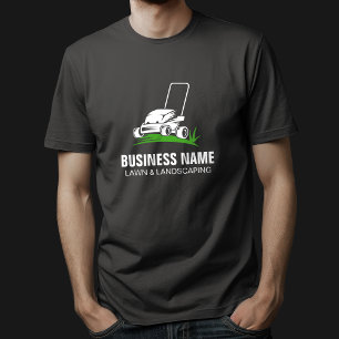 Professionelle schwarze grüne Rasenpflege und Land T-Shirt