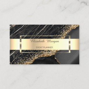 Professionelle schwarze Marmor Pailletten mit gold Visitenkarte