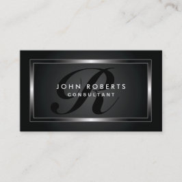 Professionelle Schwarze Monogramm Visitenkarte