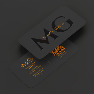 Professionelle schwarze orangefarbene minimale Ini Visitenkarte
