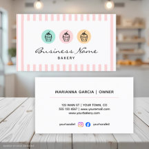 Professionelle Süße Bäckerei Visitenkarte